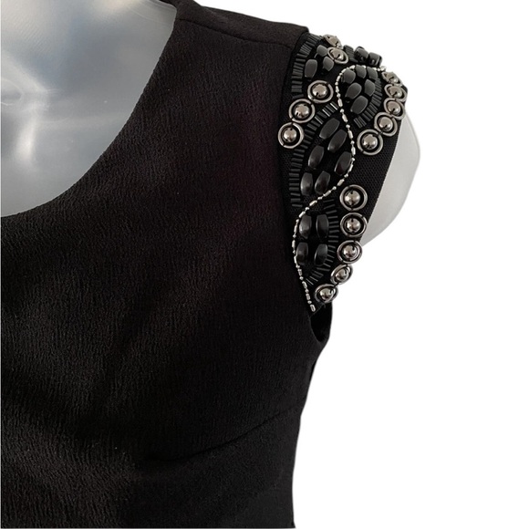 XOXO Semi Formal Black Cocktail Dress with Embellished Sleeves Vintage Y2K - Picture 2 of 9